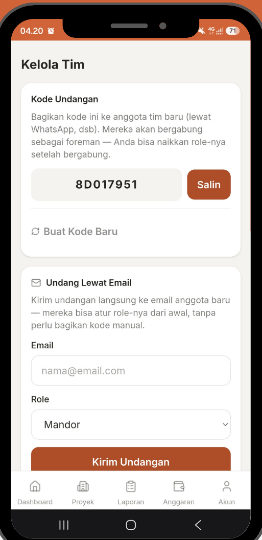 Undang anggota tim ke Mandorly